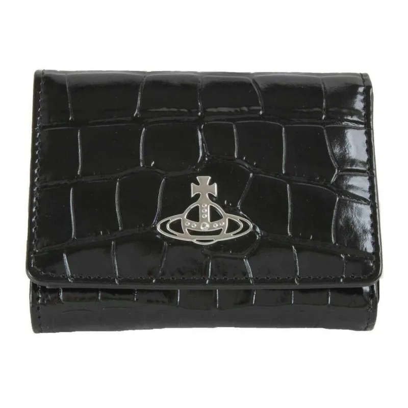 Vivienne Westwood Croc Small Frame Purse - Black sold by KJ Beckett