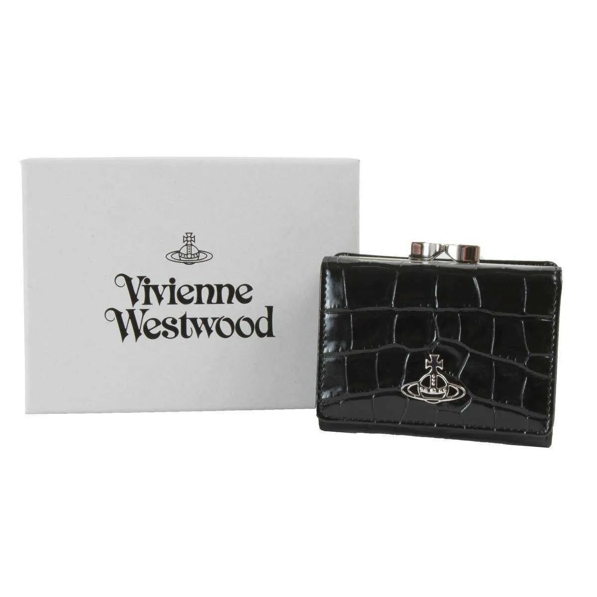 Vivienne Westwood Croc Small Frame Purse - Black sold by KJ Beckett product image thumbnail 5