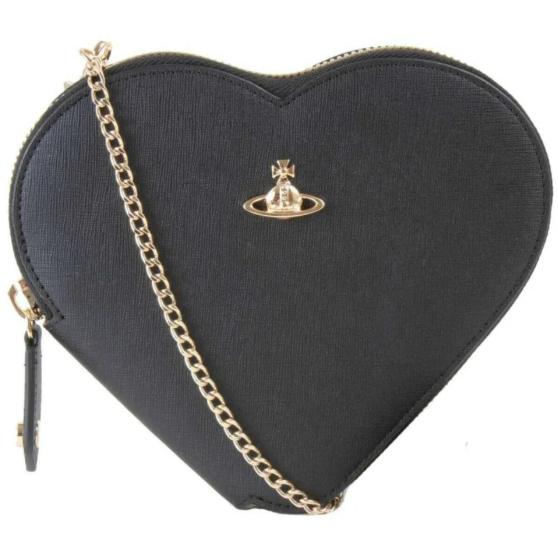Vivienne Westwood Saffiano Heart Crossbody Bag - Black sold by KJ Beckett
