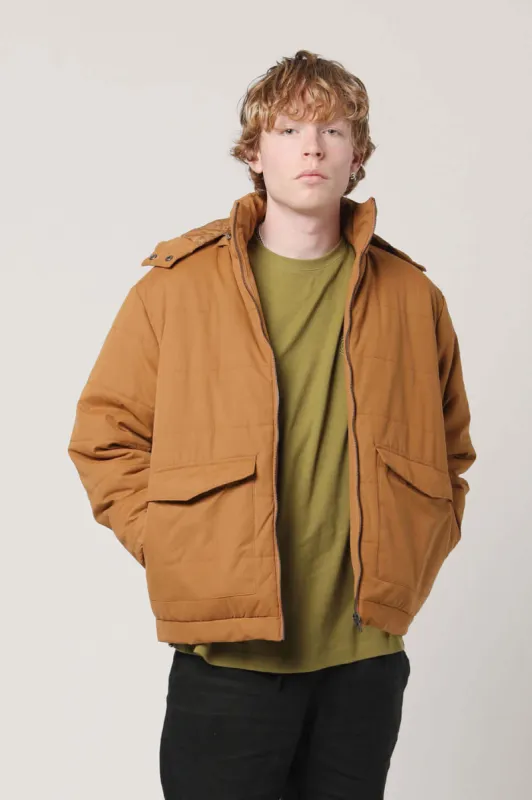 DAI - Water Resistant Organic Cotton Puffer Jacket Tobacco sold by Komodo Fashion
