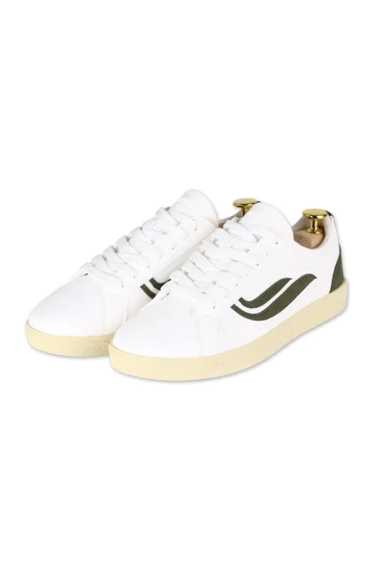 G-HELA Cornwaste Eco Trainer by GENESIS - White / Olive sold by Komodo Fashion