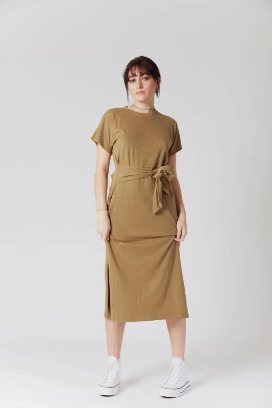 FONDA - Organic Cotton Jersey Dress Moss sold by Komodo Fashion