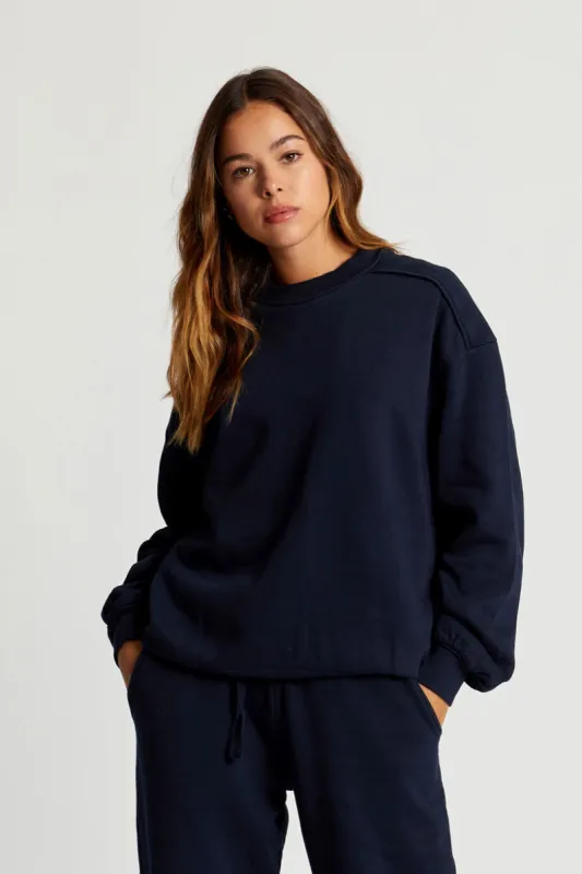 NAYLA - GOTS Organic Cotton Sweat Navy sold by Komodo Fashion
