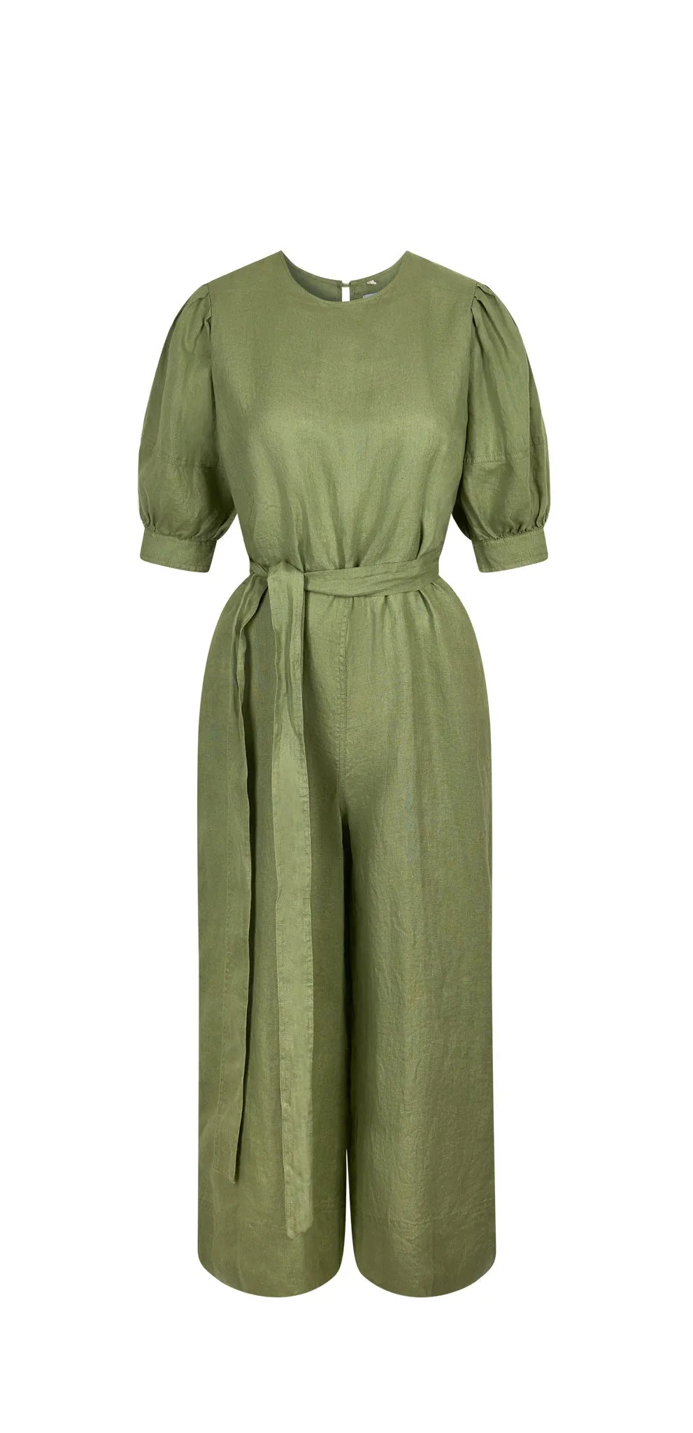 FAYE Organic Linen Jumpsuit Khaki sold by Komodo Fashion
