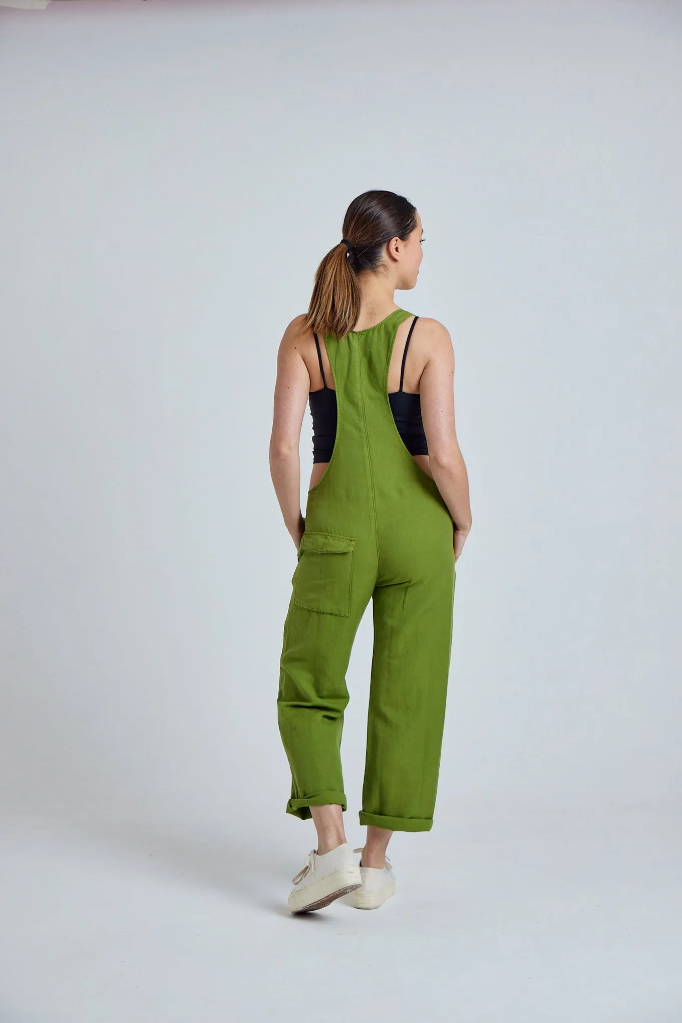 MARY-LOU Green - Organic Cotton Dungaress by Flax & Loom sold by Komodo Fashion product image thumbnail 3