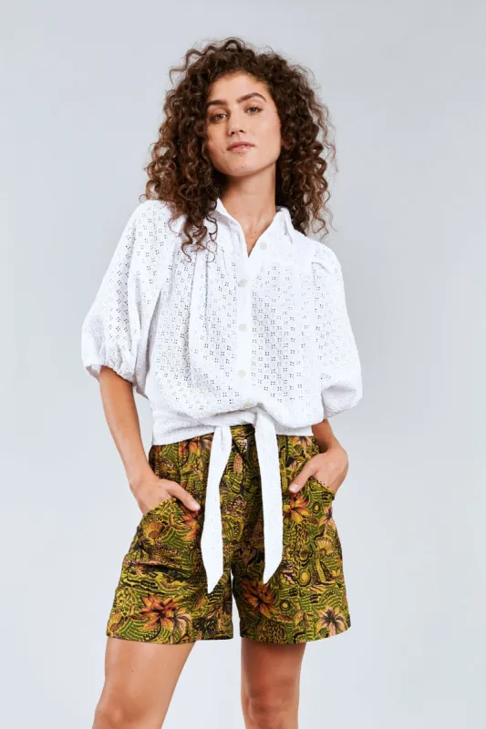 MAGIC - Organic Cotton Broiderie Off White Blouse sold by Komodo Fashion