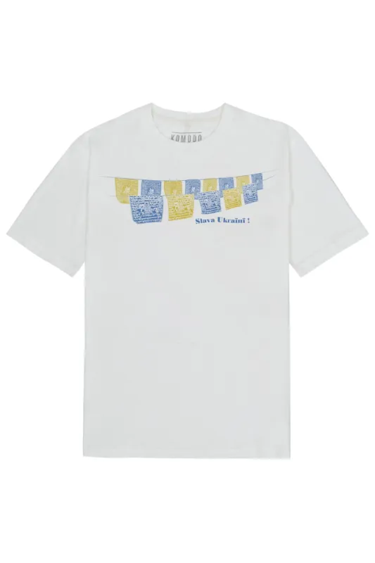 SLAVA UKRAINE! Organic cotton mens tee - White sold by Komodo Fashion