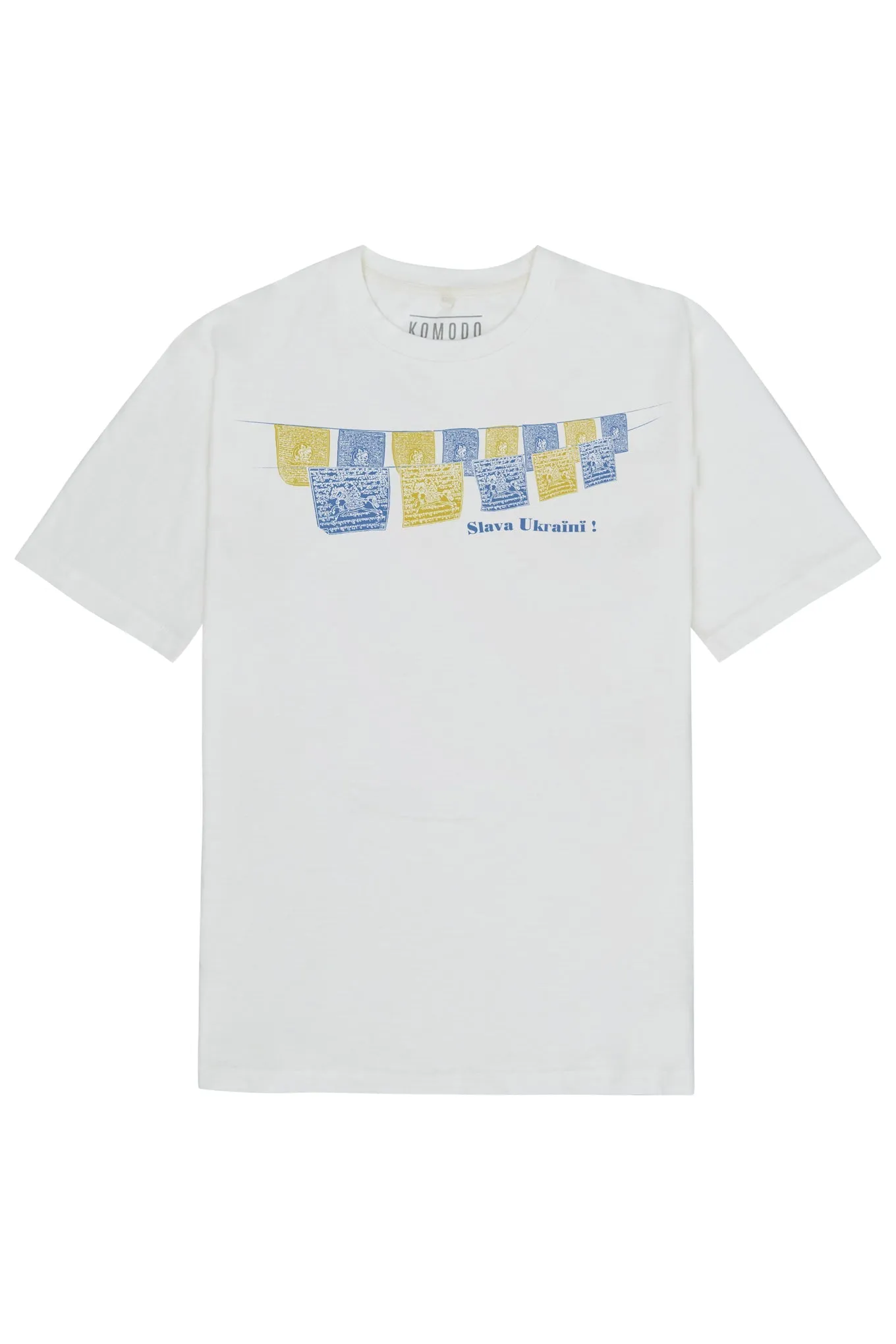 SLAVA UKRAINE! Organic cotton mens tee - White sold by Komodo Fashion