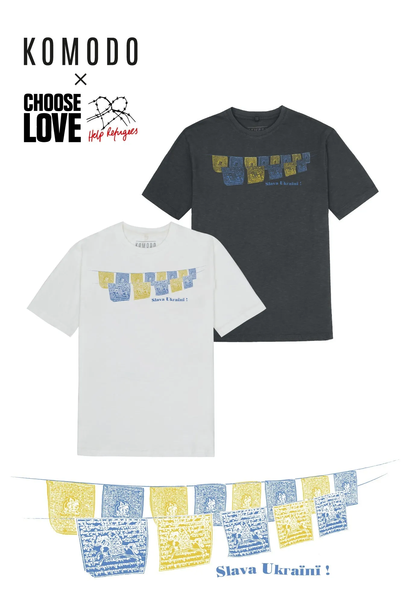 SLAVA UKRAINE! Organic cotton mens tee - White sold by Komodo Fashion product image thumbnail 3