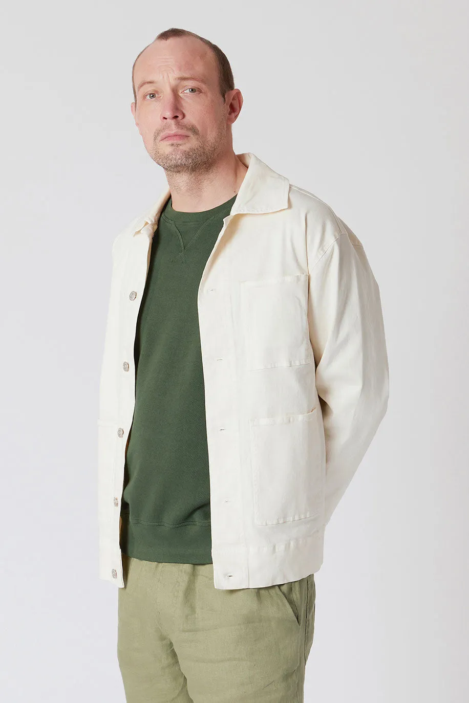 LARRY- Organic Cotton Jacket Off White sold by Komodo Fashion