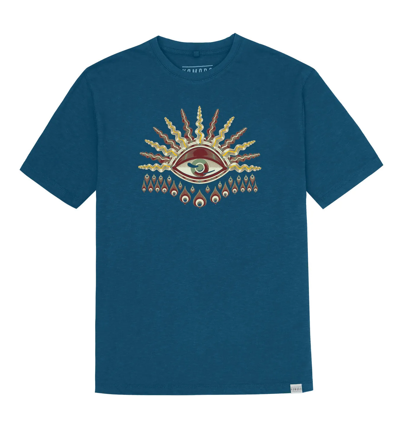 KOMODO'S EYE - GOTS Organic Cotton Tee Teal Blue sold by Komodo Fashion