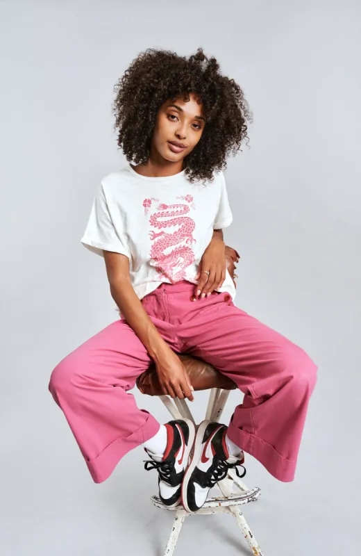 TANSY - Organic Cotton Trousers Pink sold by Komodo Fashion