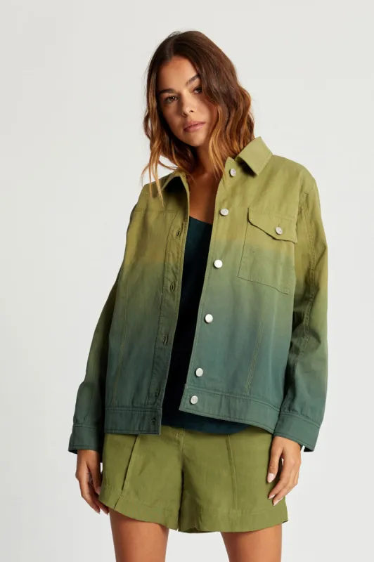 ORINO Dip Dyed Womens Jacket - Khaki Green sold by Komodo Fashion
