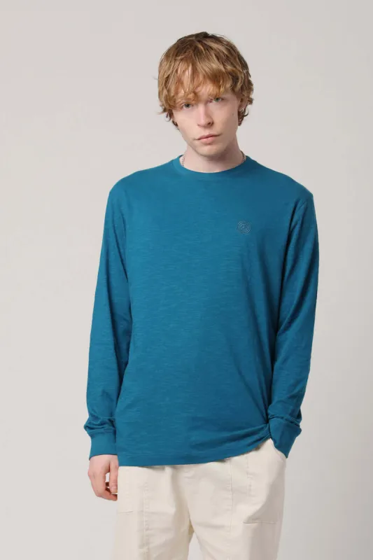 HAKON - Organic Cotton Long Sleeve Tee Teal Blue sold by Komodo Fashion