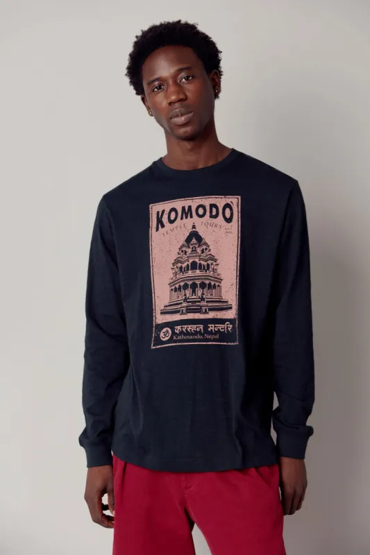DUNBAR TEMPLE - Organic Cotton Tee Black made by Komodo Fashion