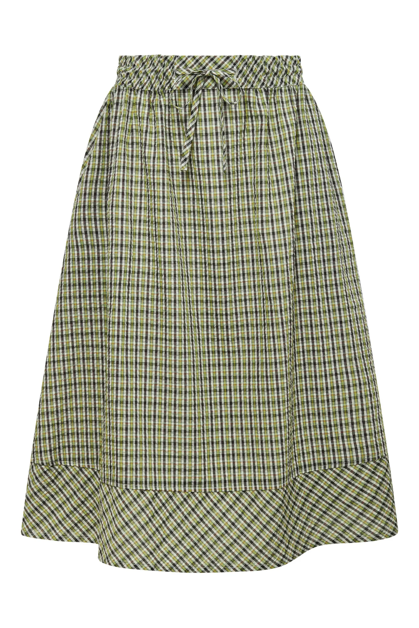 ALICIA Midi Skirt - Organic Cotton Summer Check sold by Komodo Fashion
