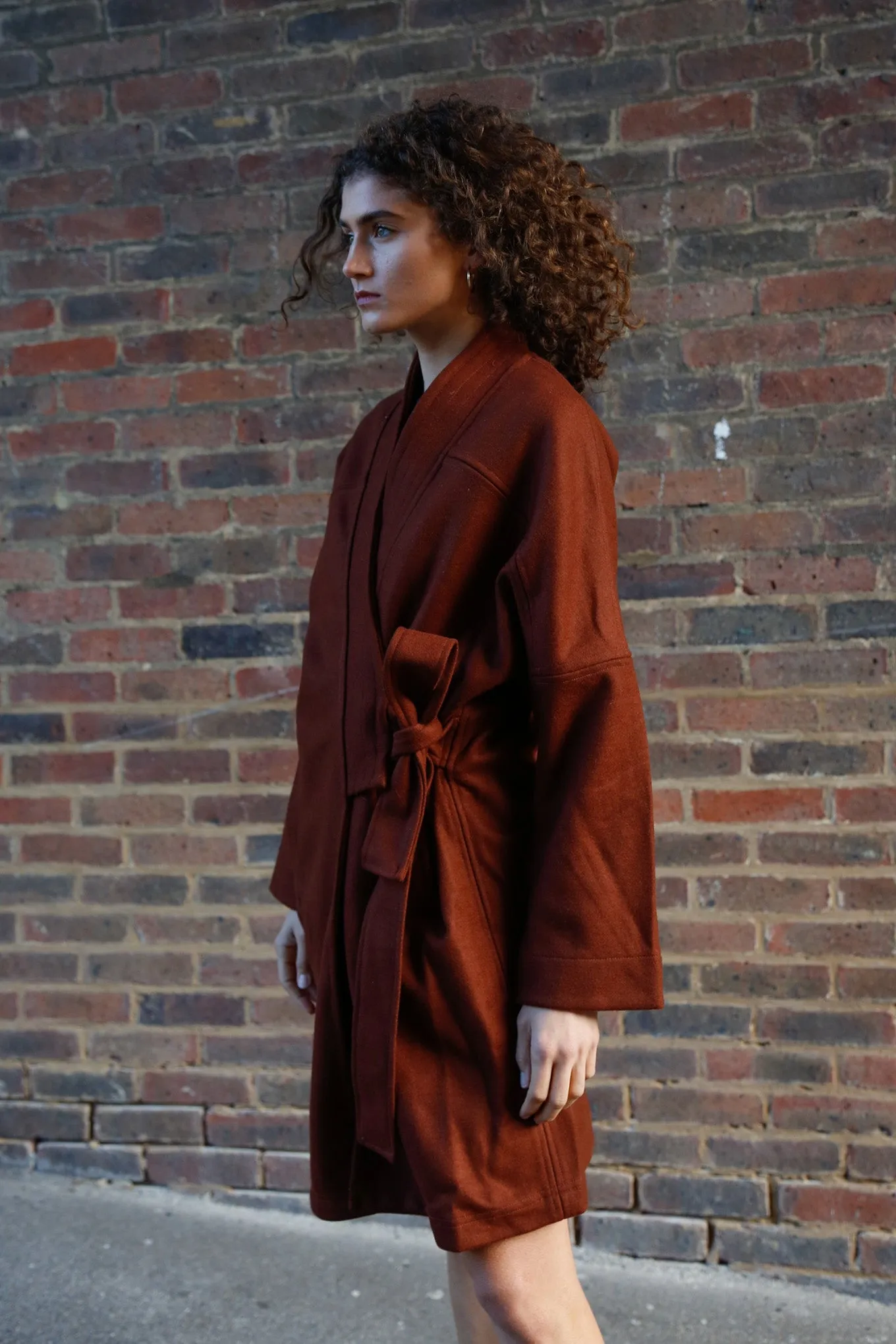 KAIA - Wool Blend Twill Coat Chestnut sold by Komodo Fashion product image thumbnail 3