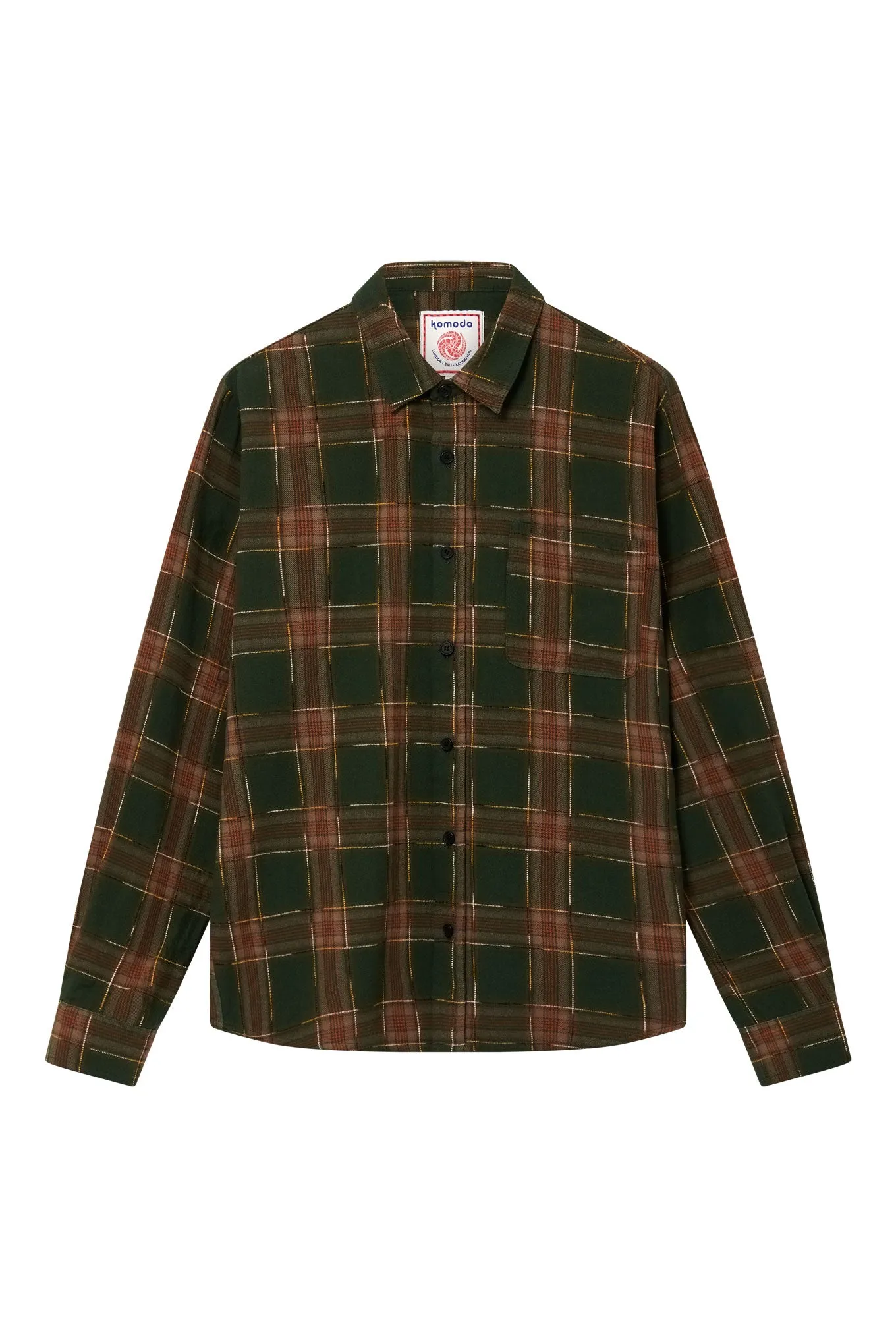 SANTI Organic Cotton Flannel Shirt - Green Check sold by Komodo Fashion
