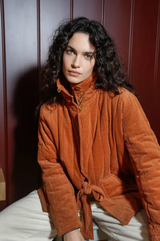 KENEILA Organic Cotton Corduroy Coat - Ginger sold by Komodo Fashion