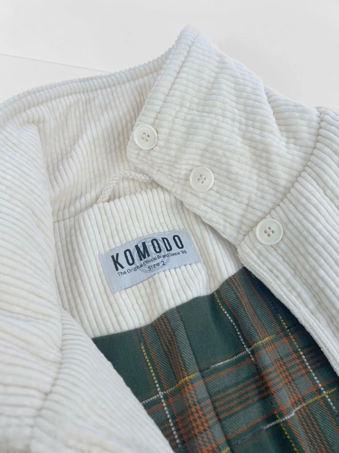 KENEILA Organic Corduroy Coat - Winter White sold by Komodo Fashion product image thumbnail 3