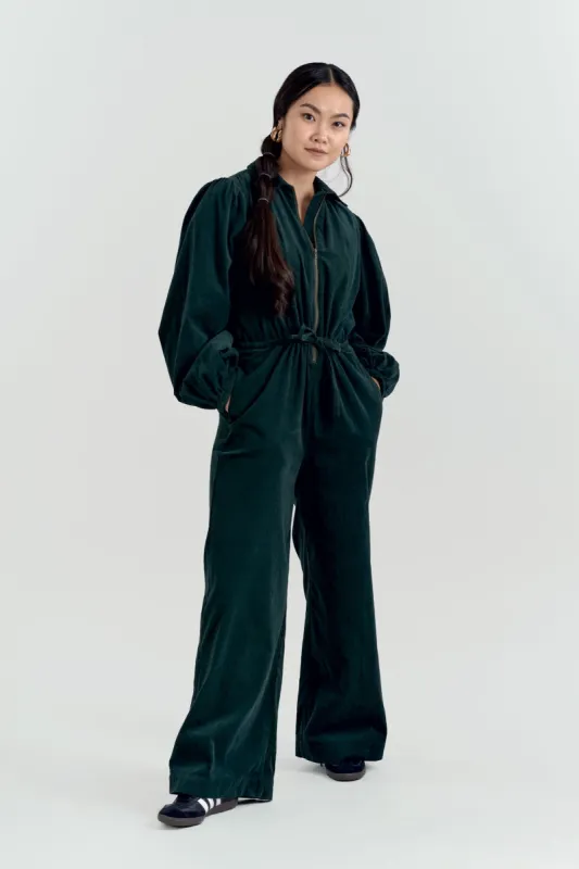 AMRITA Organic Cotton Corduroy Jumpsuit - Dark Marine sold by Komodo Fashion