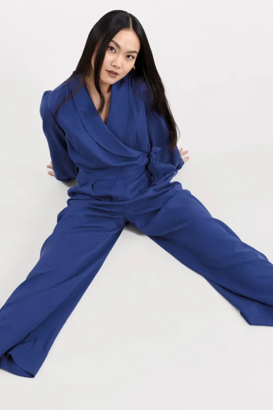 KANGRA Tencel Jumpsuit - Navy sold by Komodo Fashion