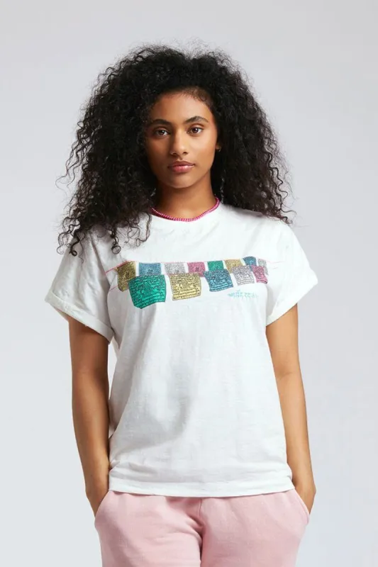 SUNRISE FREE TIBET - GOTS Organic Cotton Tee Off White sold by Komodo Fashion