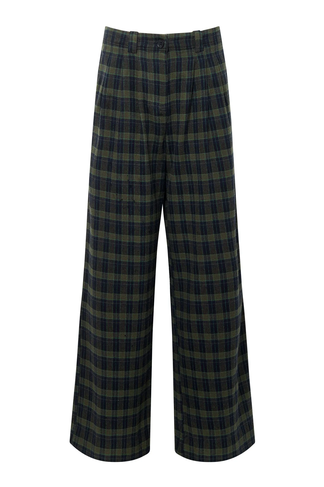 LILY Organic Cotton Flannel Trouser - Navy Check sold by Komodo Fashion product image thumbnail 2