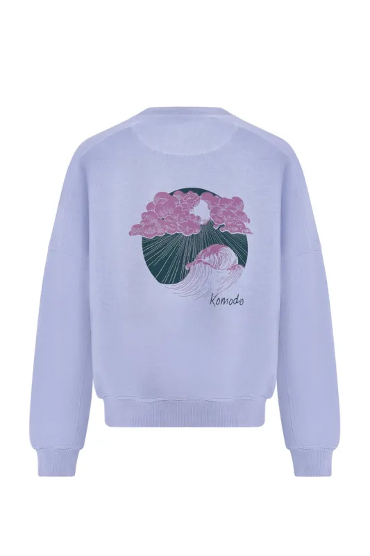 SURF Back Print Organic Cotton Sweatshirt - Lavender sold by Komodo Fashion