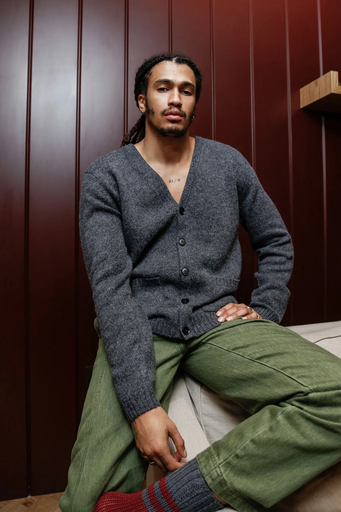 BATSA Wool Cardigan - Grey sold by Komodo Fashion