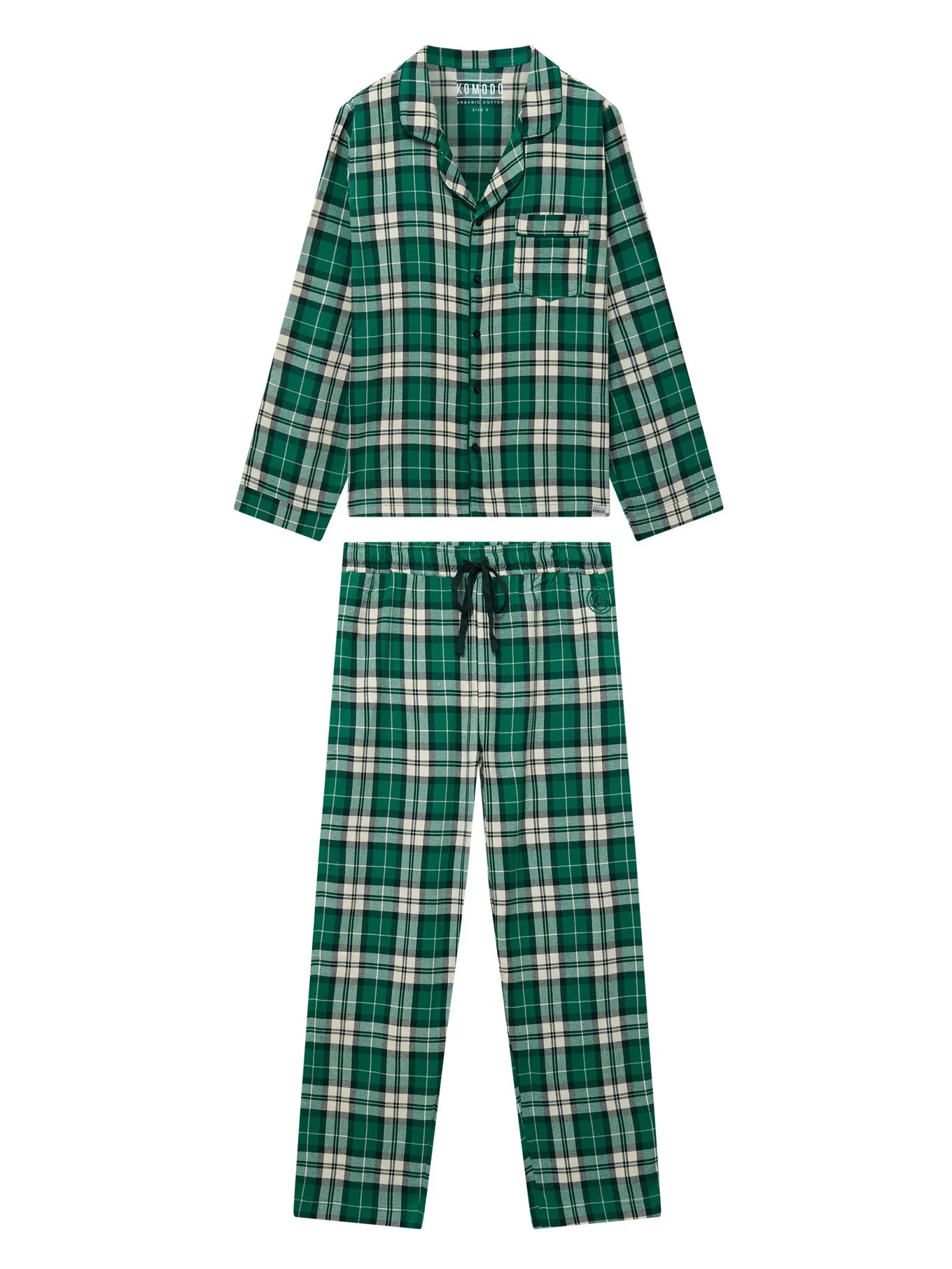 JIM JAM Mens GOTS Organic Cotton Pyjama Set - Green sold by Komodo Fashion