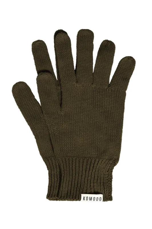 CITY - Organic Cotton Gloves Khaki sold by Komodo Fashion