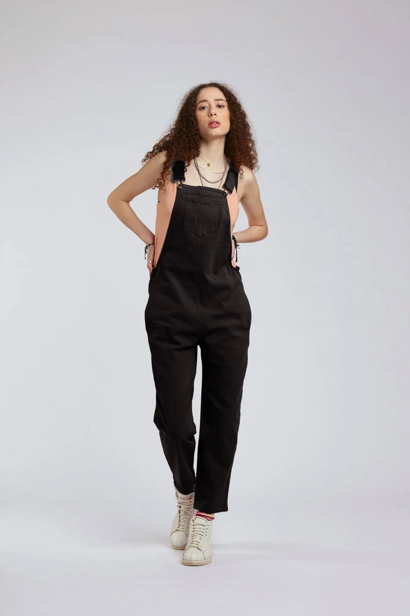 JOY - Organic Cotton Dungarees Black sold by Komodo Fashion