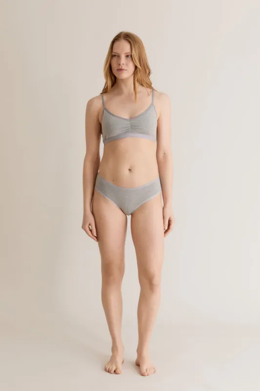 PALOMA Lace Briefs - GOTS Organic Cotton Grey sold by Komodo Fashion