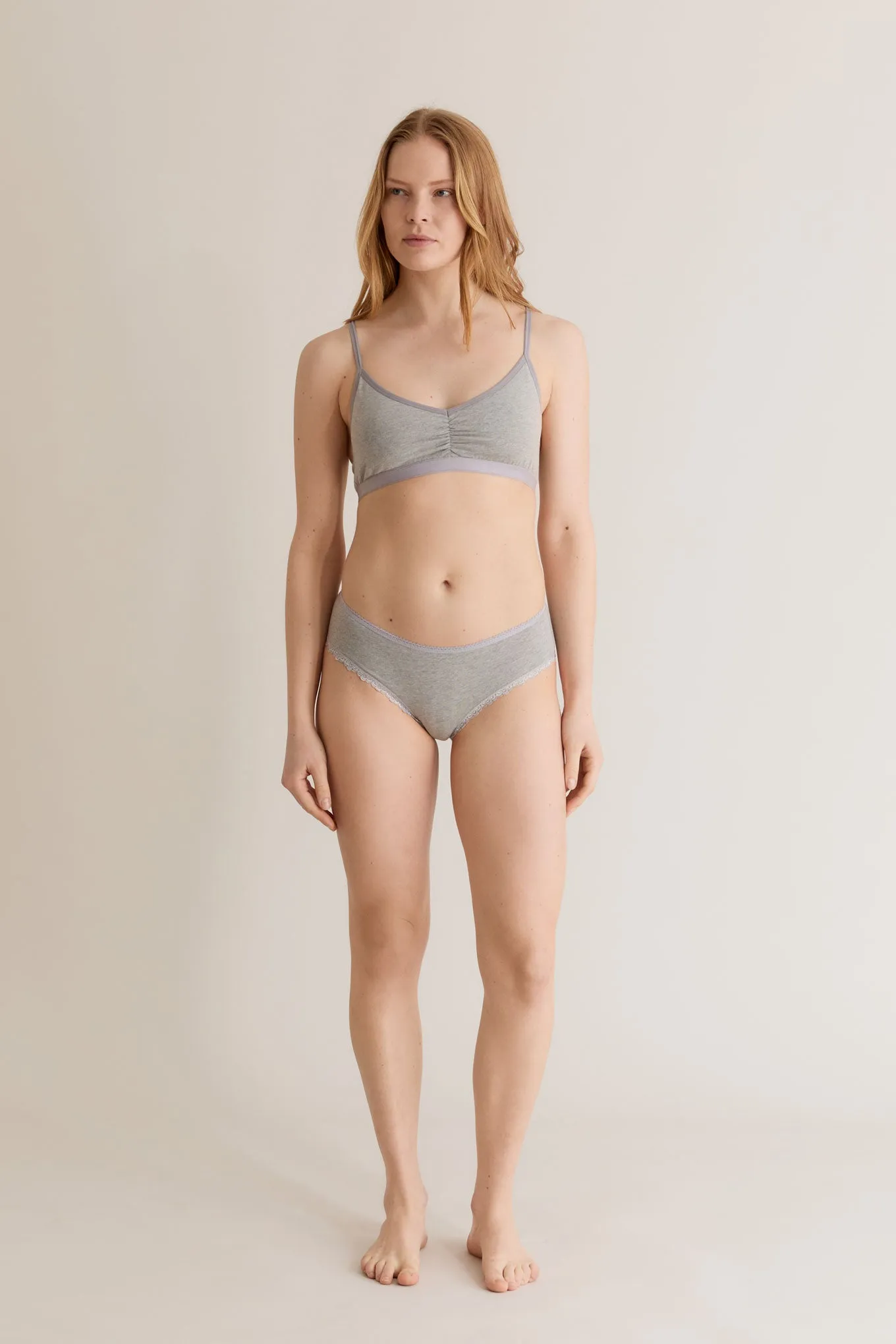 PALOMA Lace Briefs - GOTS Organic Cotton Grey sold by Komodo Fashion