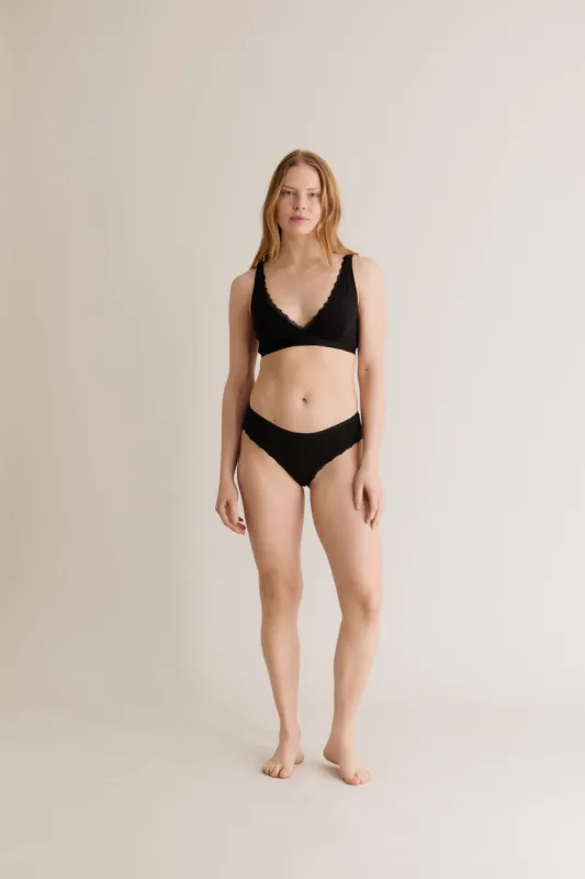 PALOMA Lace Briefs - GOTS Organic Cotton Black sold by Komodo Fashion