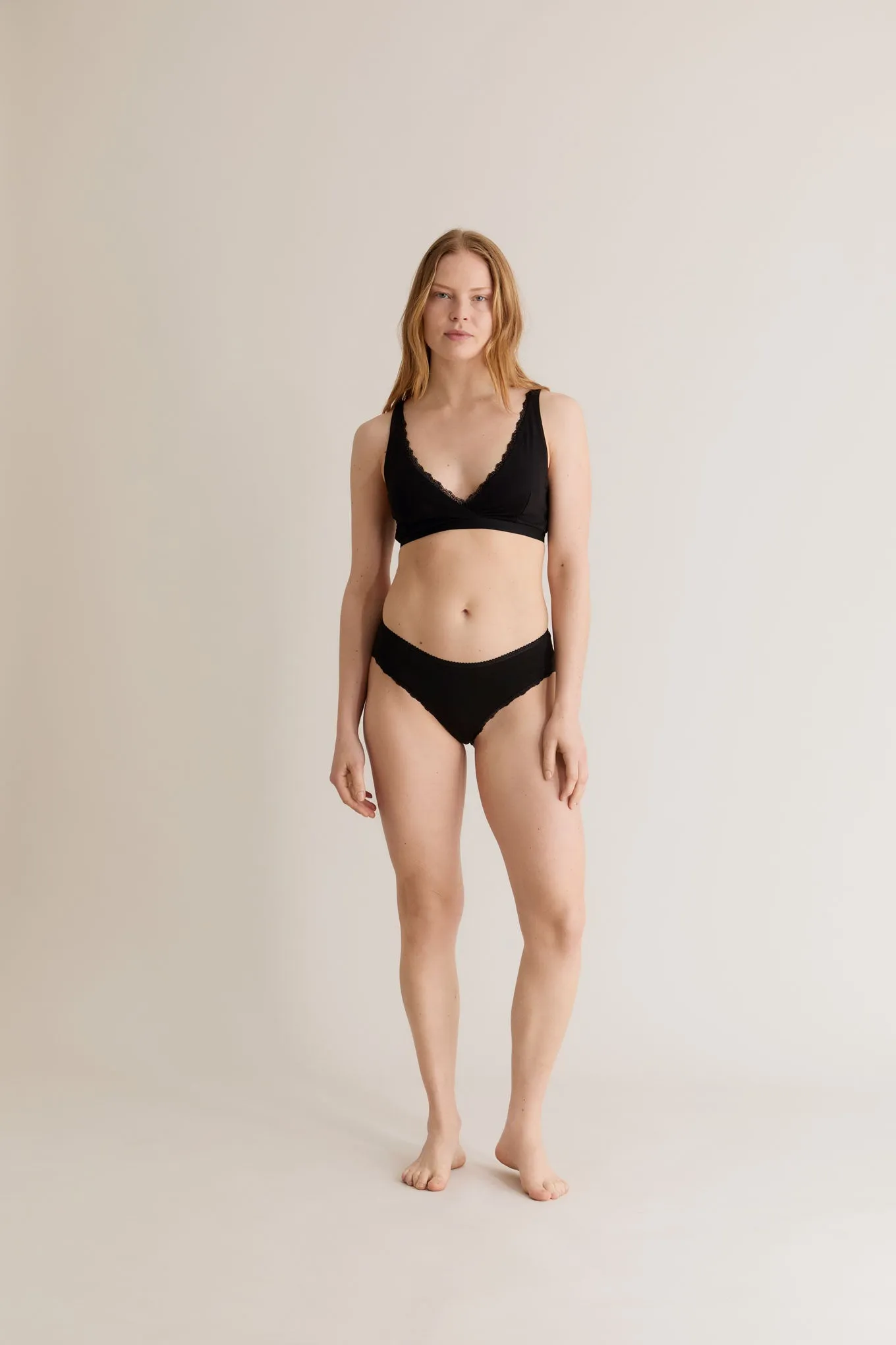PALOMA Lace Briefs - GOTS Organic Cotton Black sold by Komodo Fashion