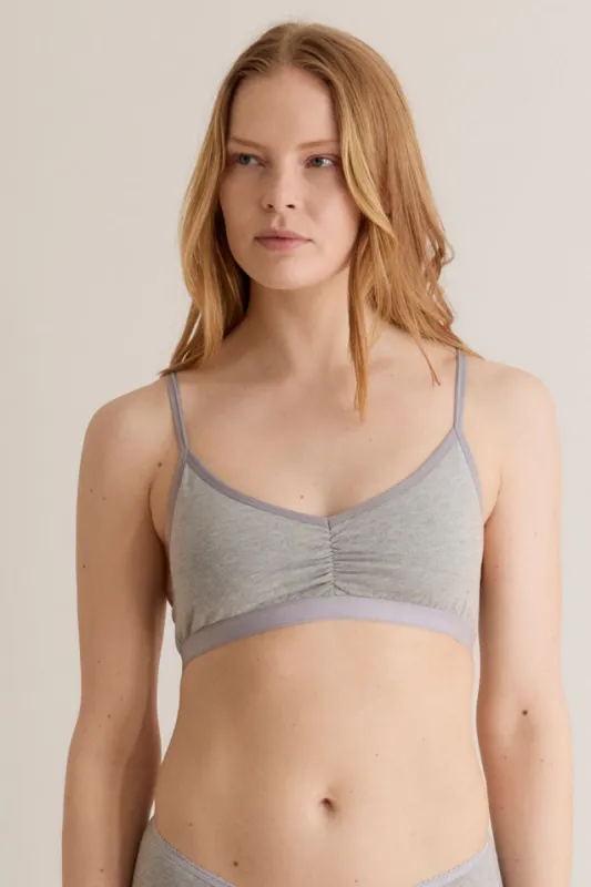 ANASTASIA Bra - GOTS Organic Cotton Grey sold by Komodo Fashion