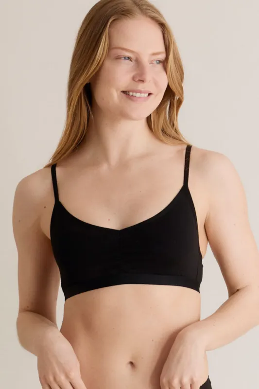 ANASTASIA Bra - GOTS Organic Cotton Black sold by Komodo Fashion