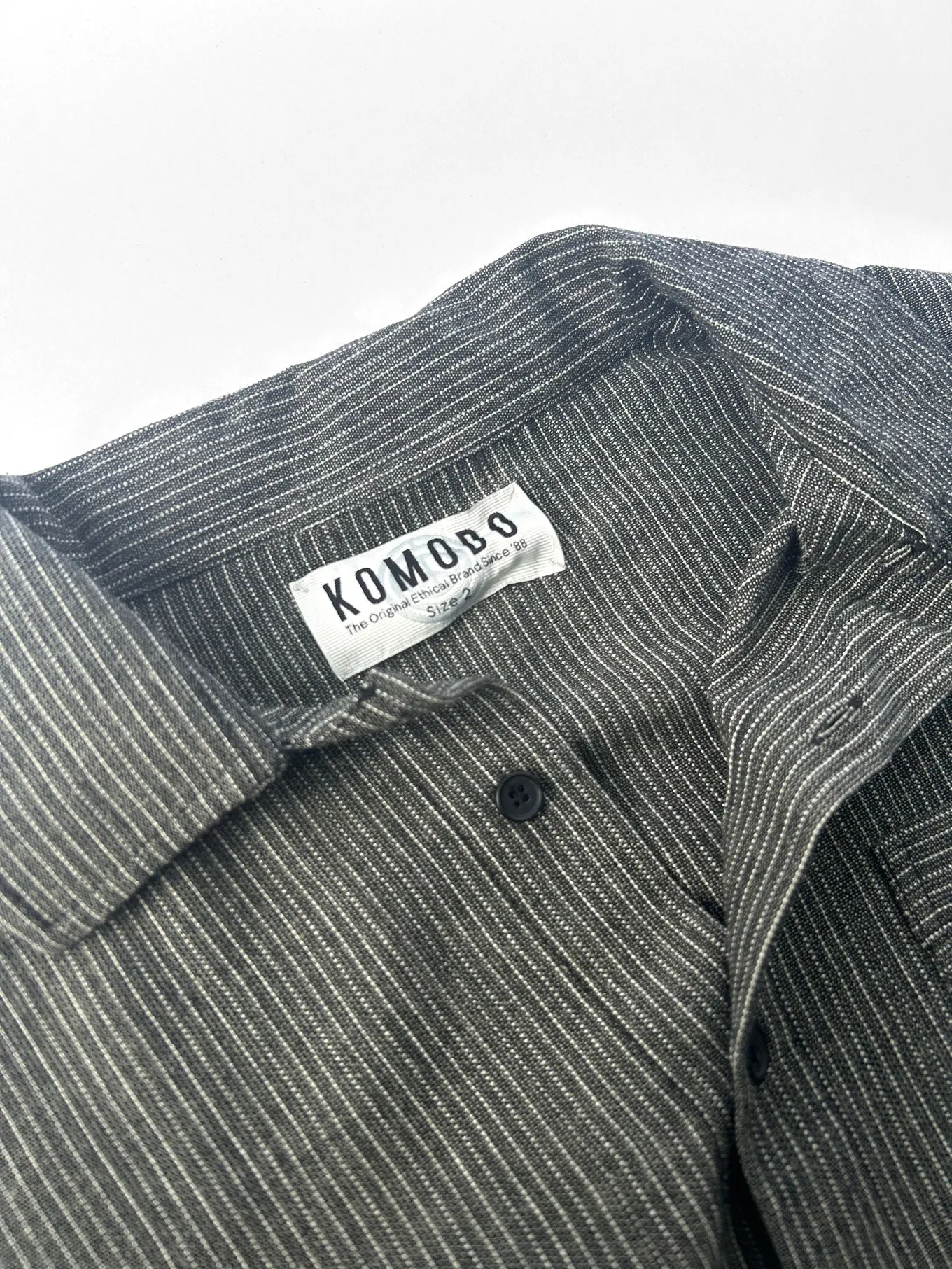 HANAKO Handwoven Cotton Shirt - Monochrome Stripe sold by Komodo Fashion product image thumbnail 3