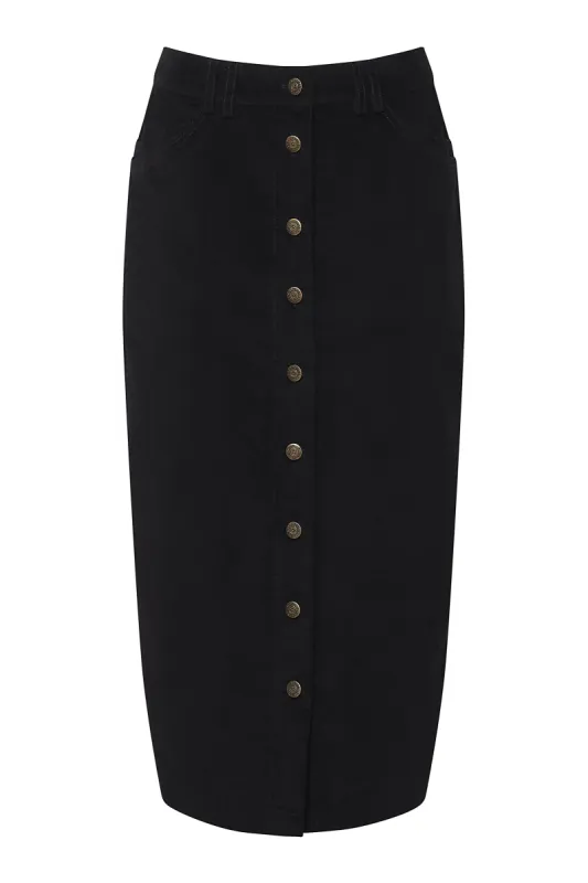 ISABEL - Organic Cotton Skirt Black sold by Komodo Fashion