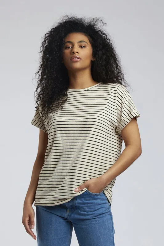 SUNRISE Hemp Tee Black Stripe sold by Komodo Fashion