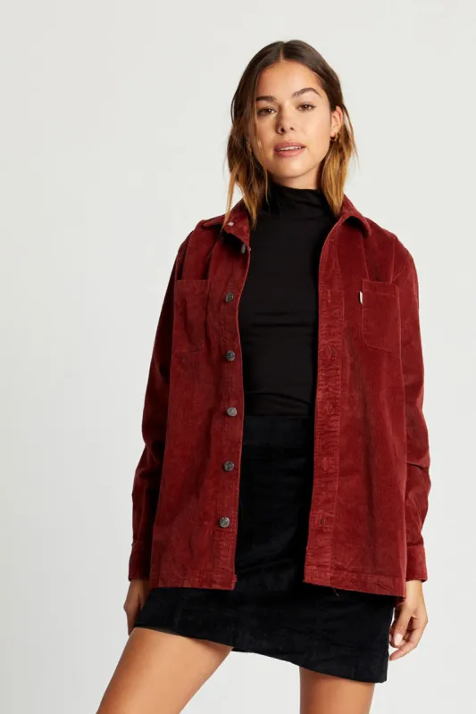 JEAN - Organic Cotton Cord Overshirt Cherry sold by Komodo Fashion