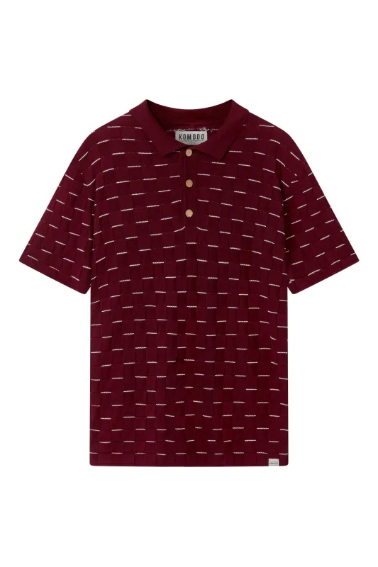 PERRY - Cotton Tencel Knit Polo - Berry made by Komodo Fashion