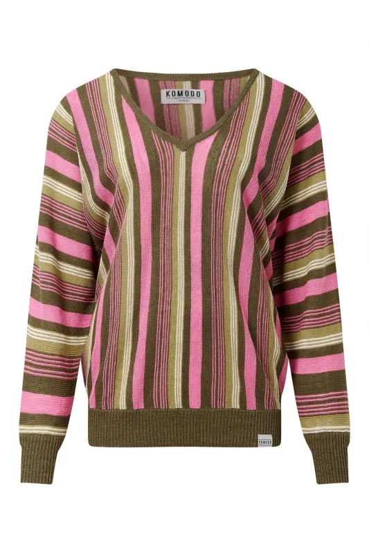 CLOVER - Linen Jumper - Stripe sold by Komodo Fashion