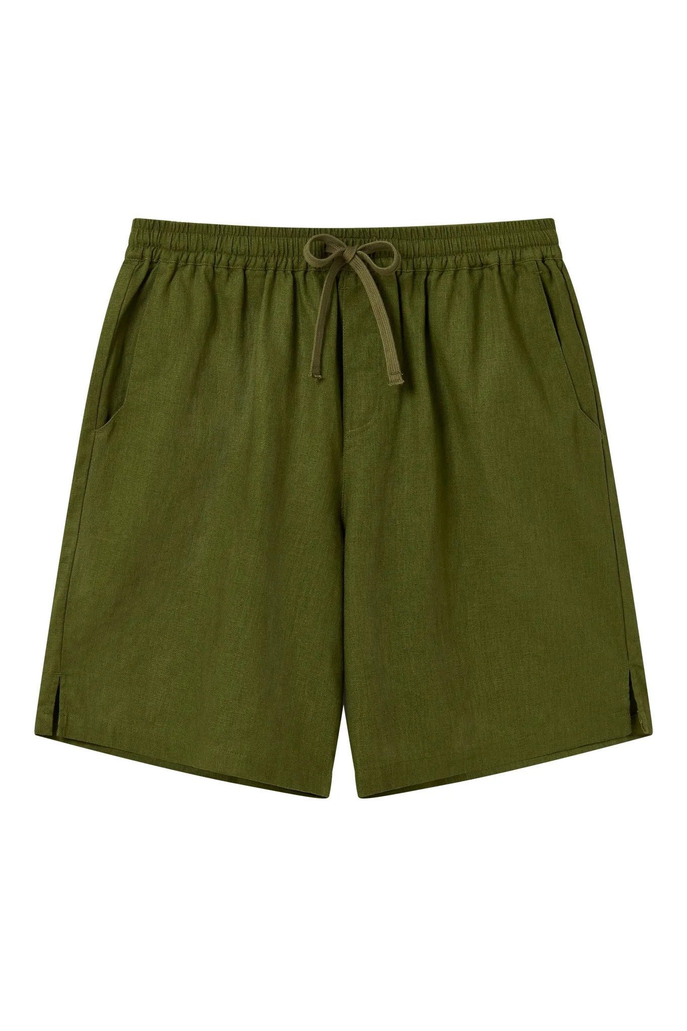 JERRY - Organic Linen Cotton Shorts - Khaki sold by Komodo Fashion