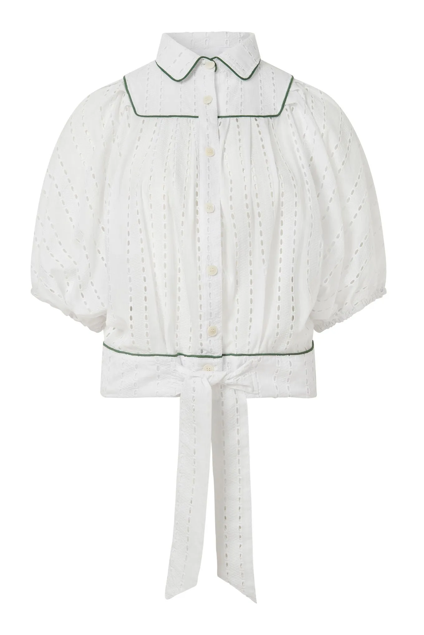 MAGIC - Organic Cotton Broderie Anglaise Blouse - White sold by Komodo Fashion