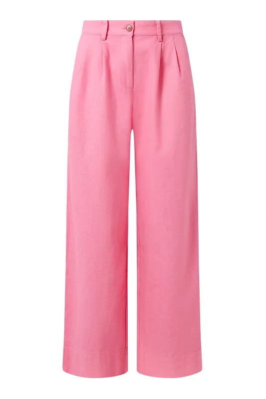 LION - Organic Linen Cotton trouser - Pink sold by Komodo Fashion