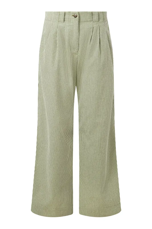 LOLA - Organic Cotton Trousers - Green Stripe sold by Komodo Fashion