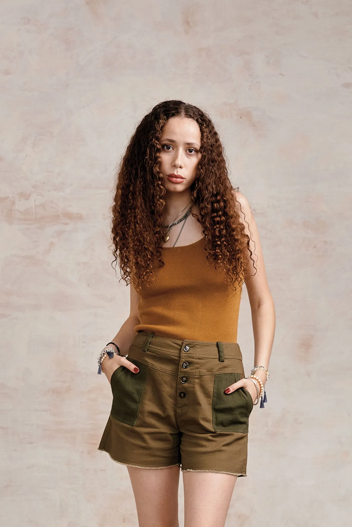 YANA - Organic Cotton Vest - Camel sold by Komodo Fashion